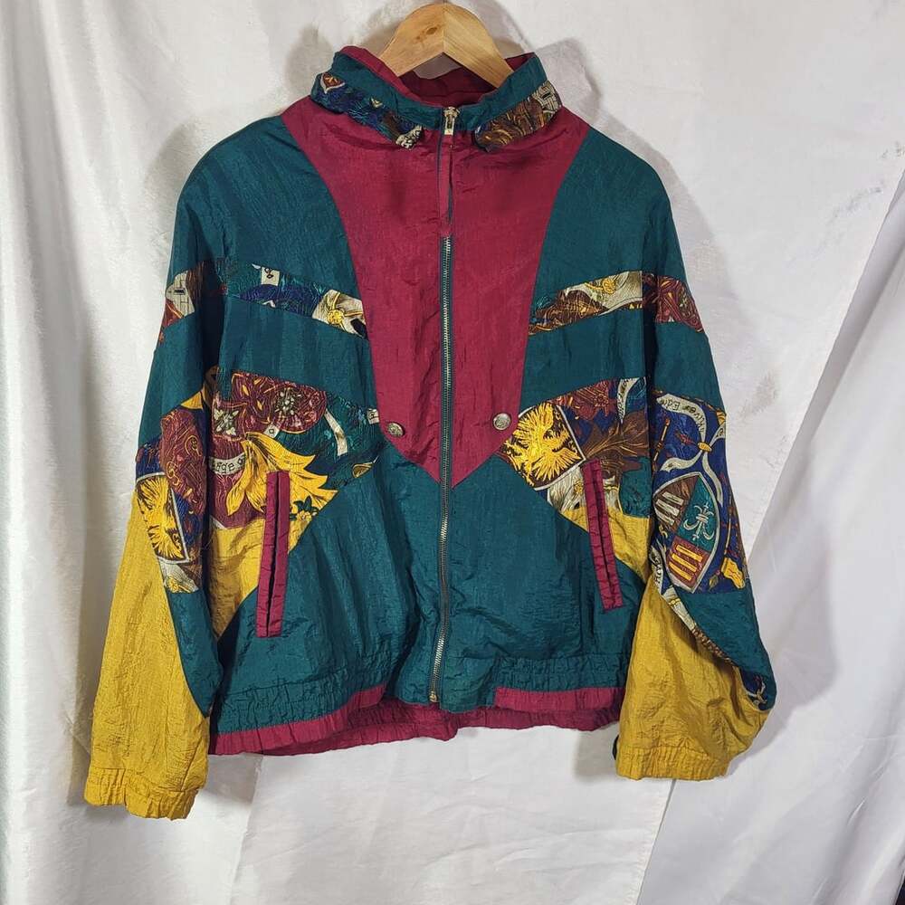 River Edge RE Sport Windbreaker Size L Multicolor Crest Vintage